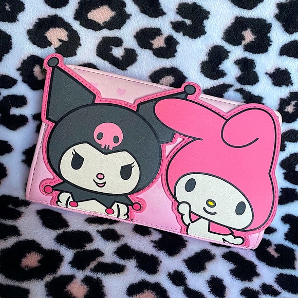 Loungefly Handbags - My Melody & Kuromi Loungefly Flap Wallet NWOT vegan leather official Sanrio